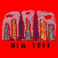 New York Cartoon Style Illustration Santa Hat thumb 1