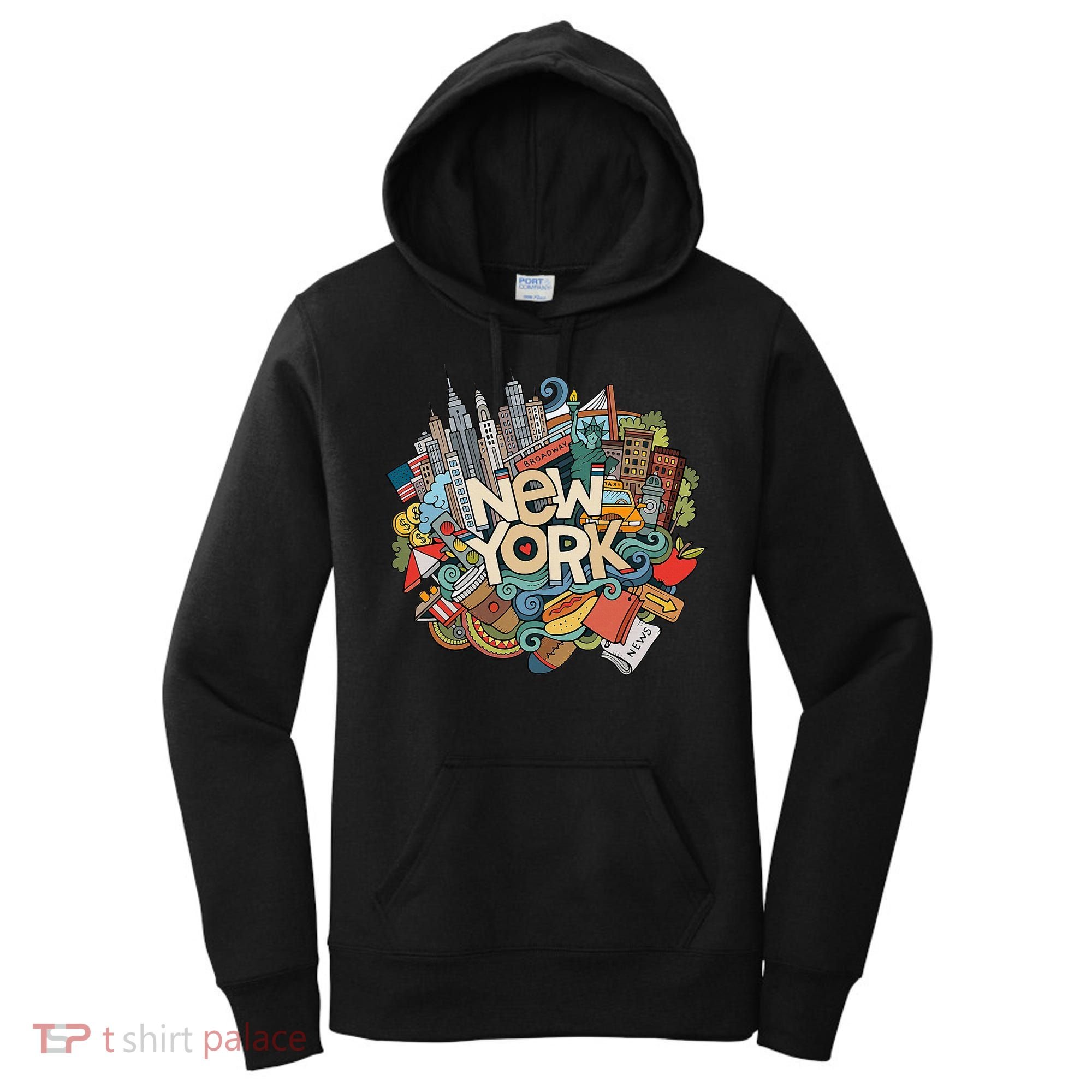 New York City Nyc Iconic Skyline Big Apple Gift Souvenir Women's Hoodie