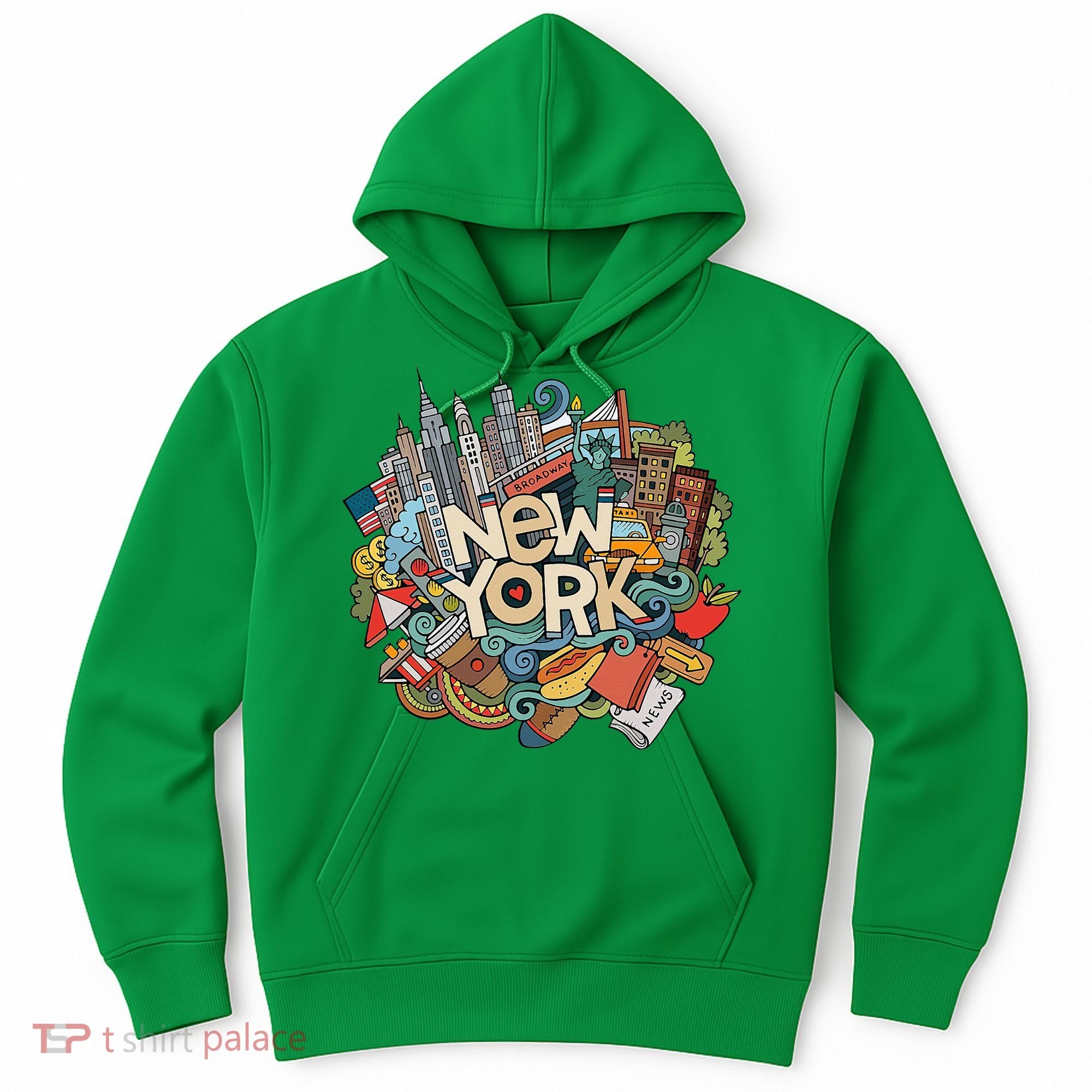 New York City Nyc Iconic Skyline Big Apple Gift Souvenir Hoodie