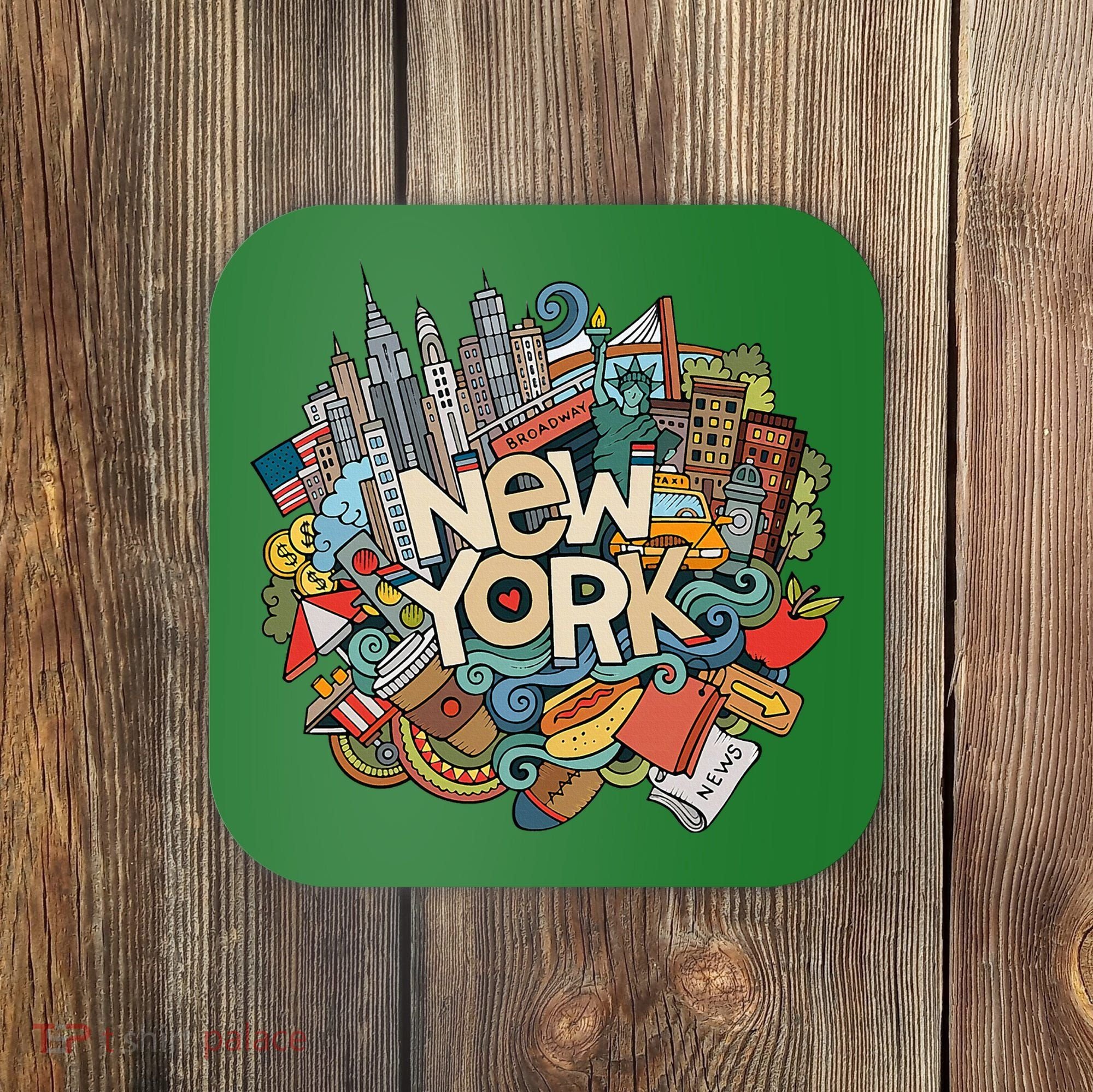 New York City Nyc Iconic Skyline Big Apple Gift Souvenir Coaster