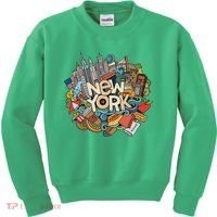 New York City Nyc Iconic Skyline Big Apple Gift Souvenir Kids Sweatshirt thumb 0