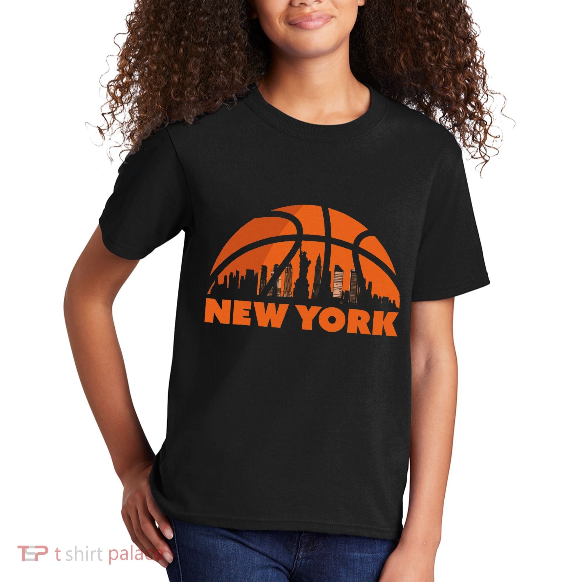 New York City Skyline Basketball Kids T-Shirt