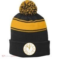 New YearS Eve Clock Stripe Pom Pom Beanie thumb 0