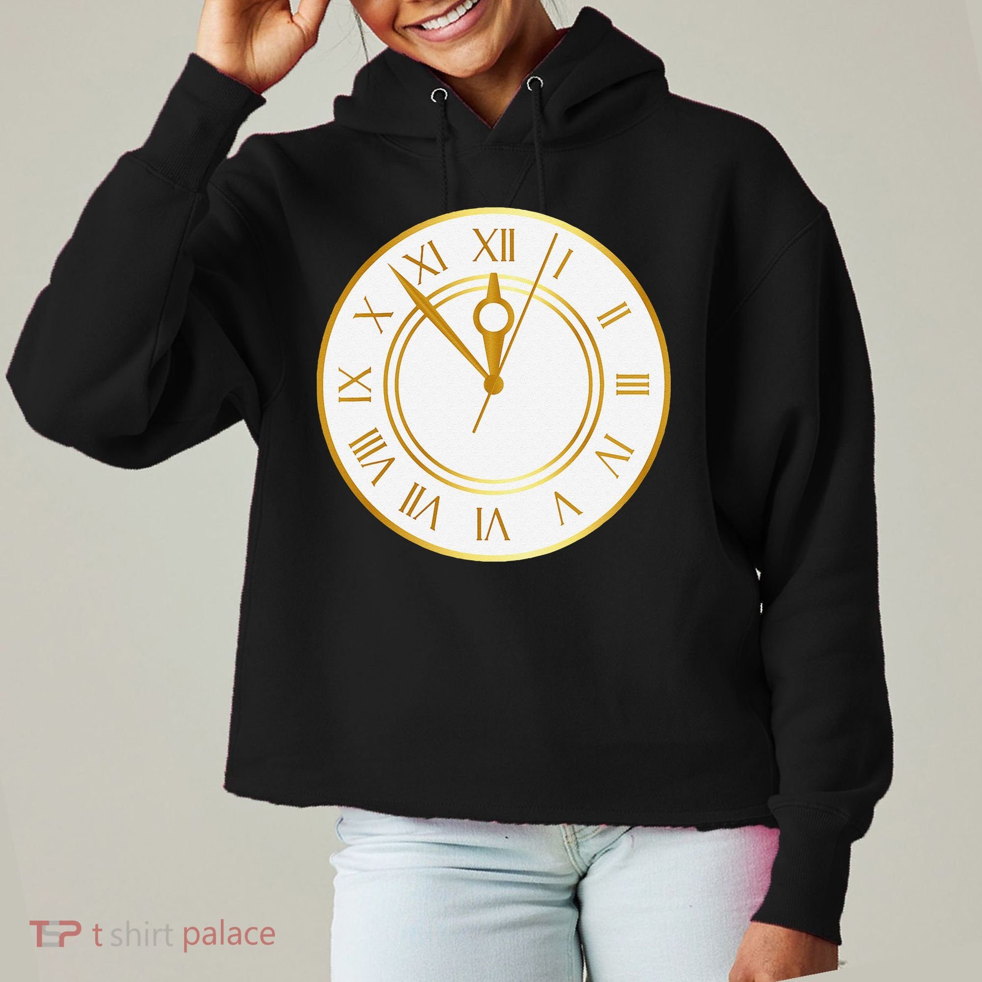 New YearS Eve Clock Ladies Heavyweight Boxy Pullover Hoodie