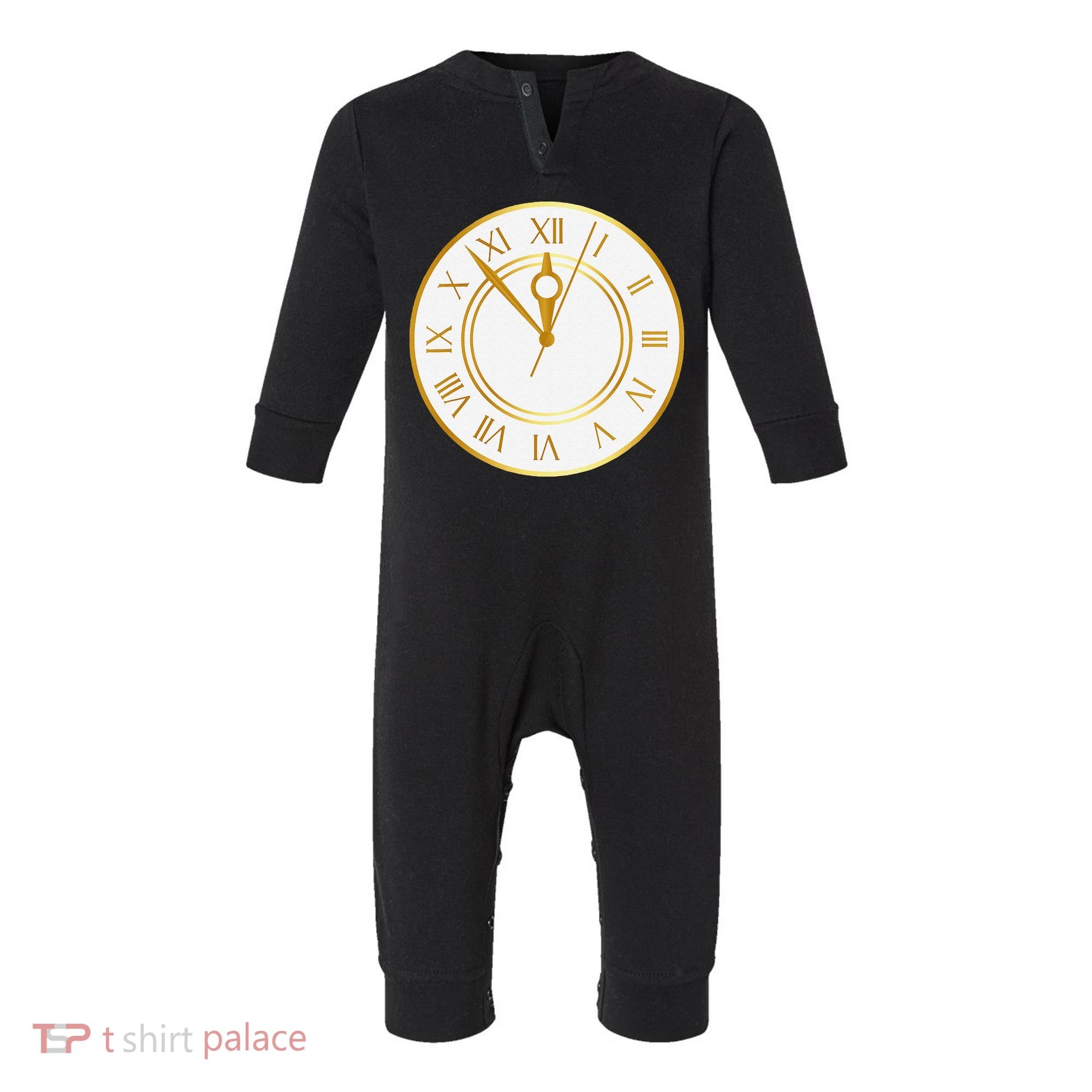 New YearS Eve Clock Infant Fleece One Piece
