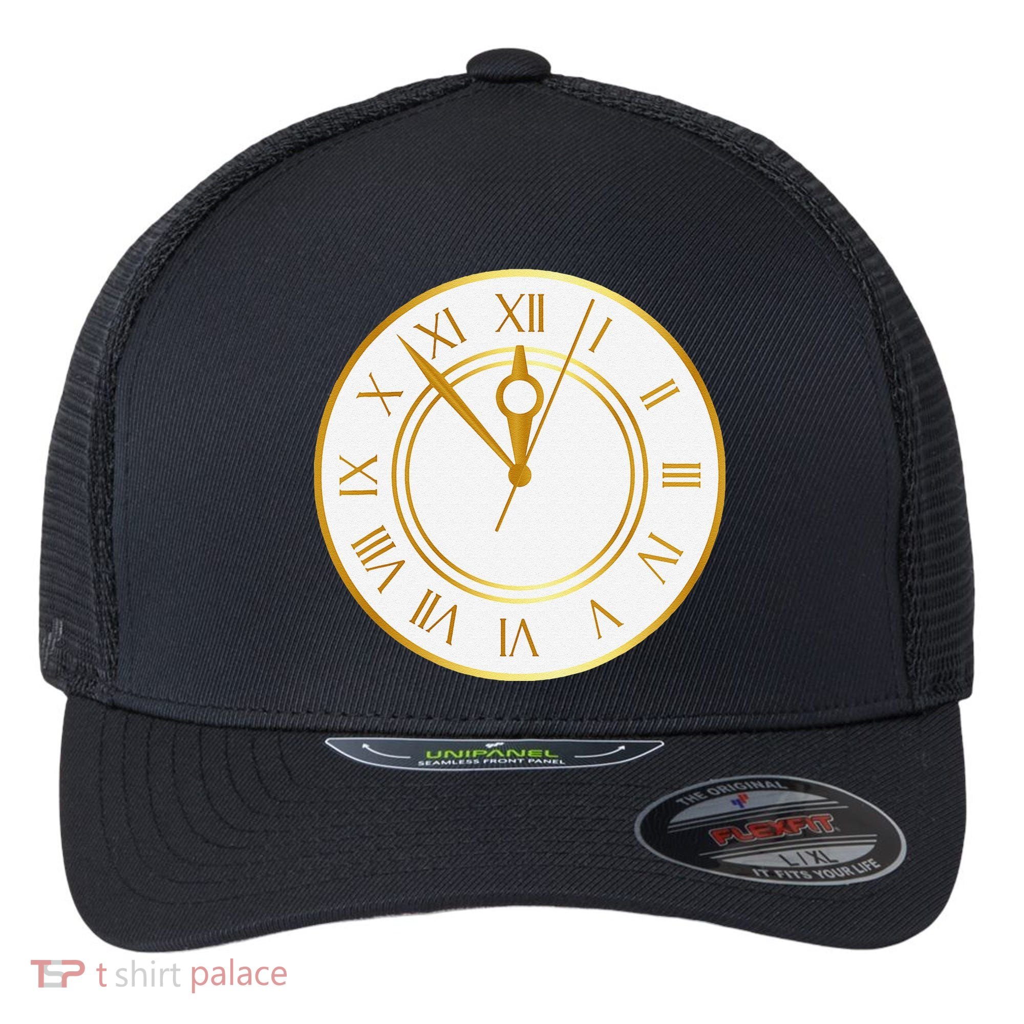New YearS Eve Clock Flexfit Unipanel Trucker Cap