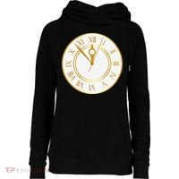 New YearS Eve Clock Womens Funnel Neck Pullover Hood thumb 0