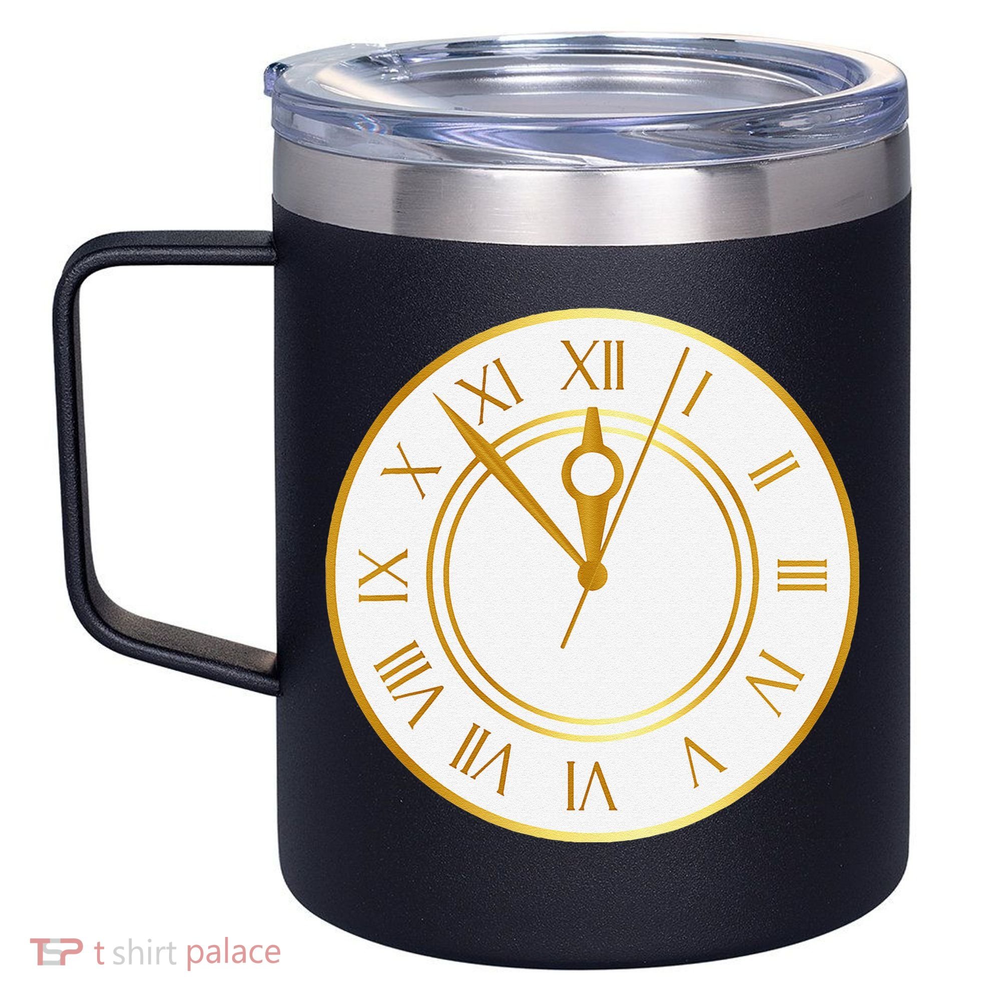 New YearS Eve Clock 12oz Stainless Steel Coffee Mug