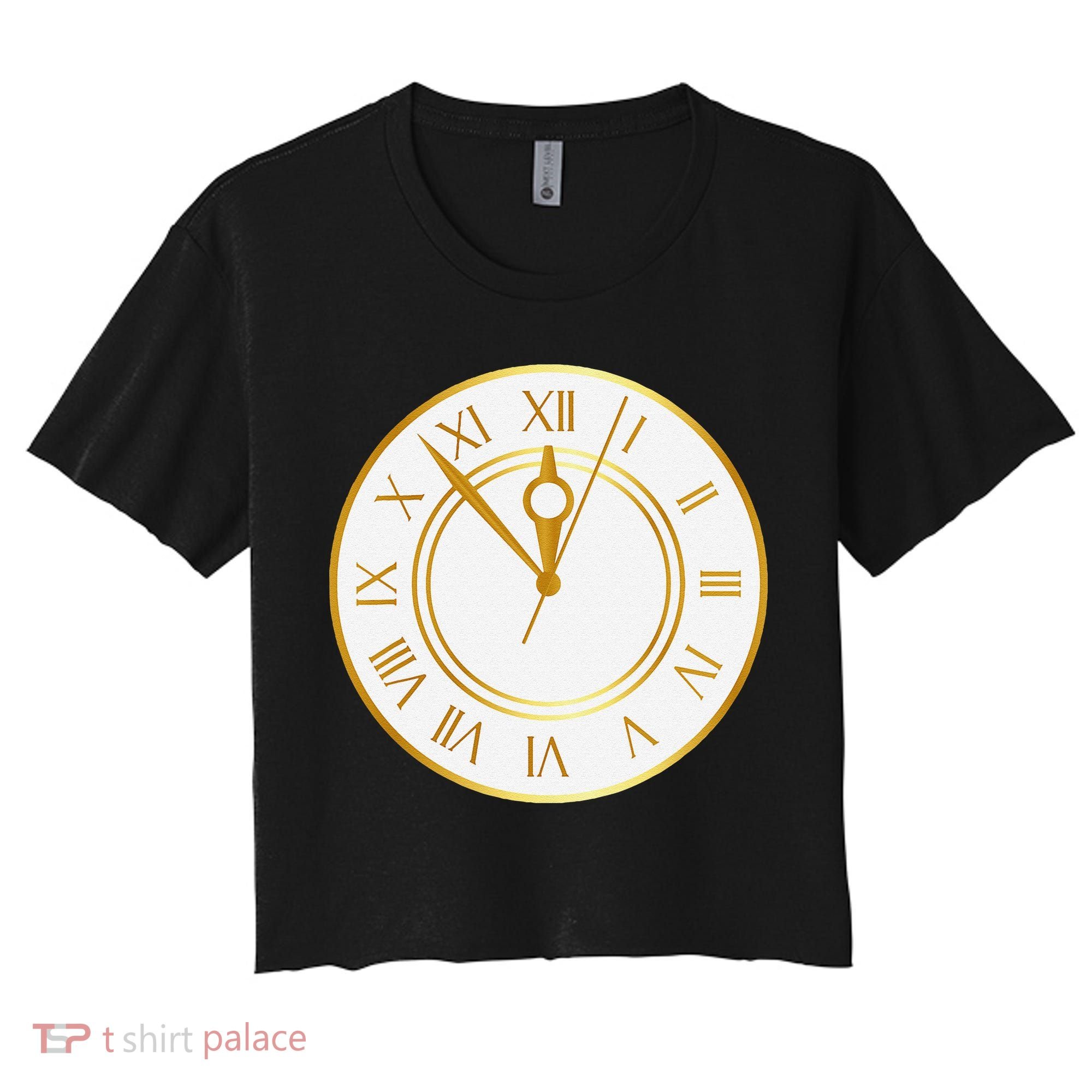 New YearS Eve Clock Women's Crop Top Tee