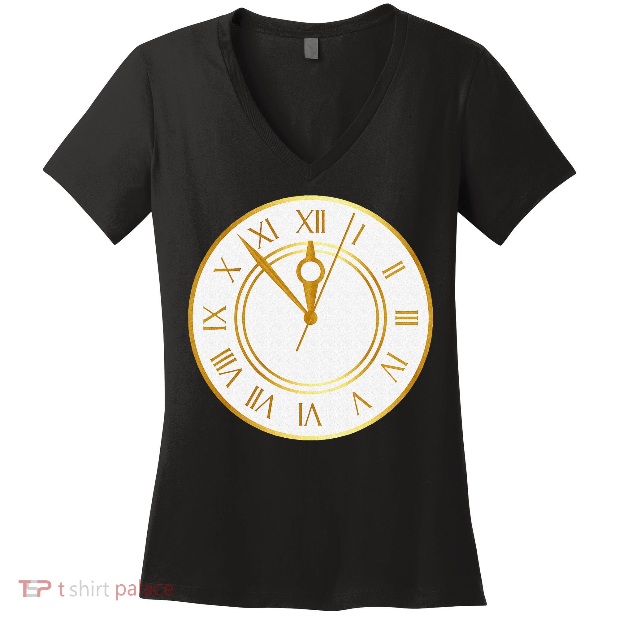 New YearS Eve Clock Women's V-Neck T-Shirt