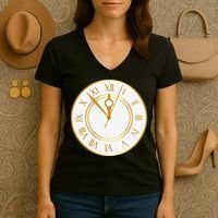New YearS Eve Clock Women's V-Neck T-Shirt thumb 3