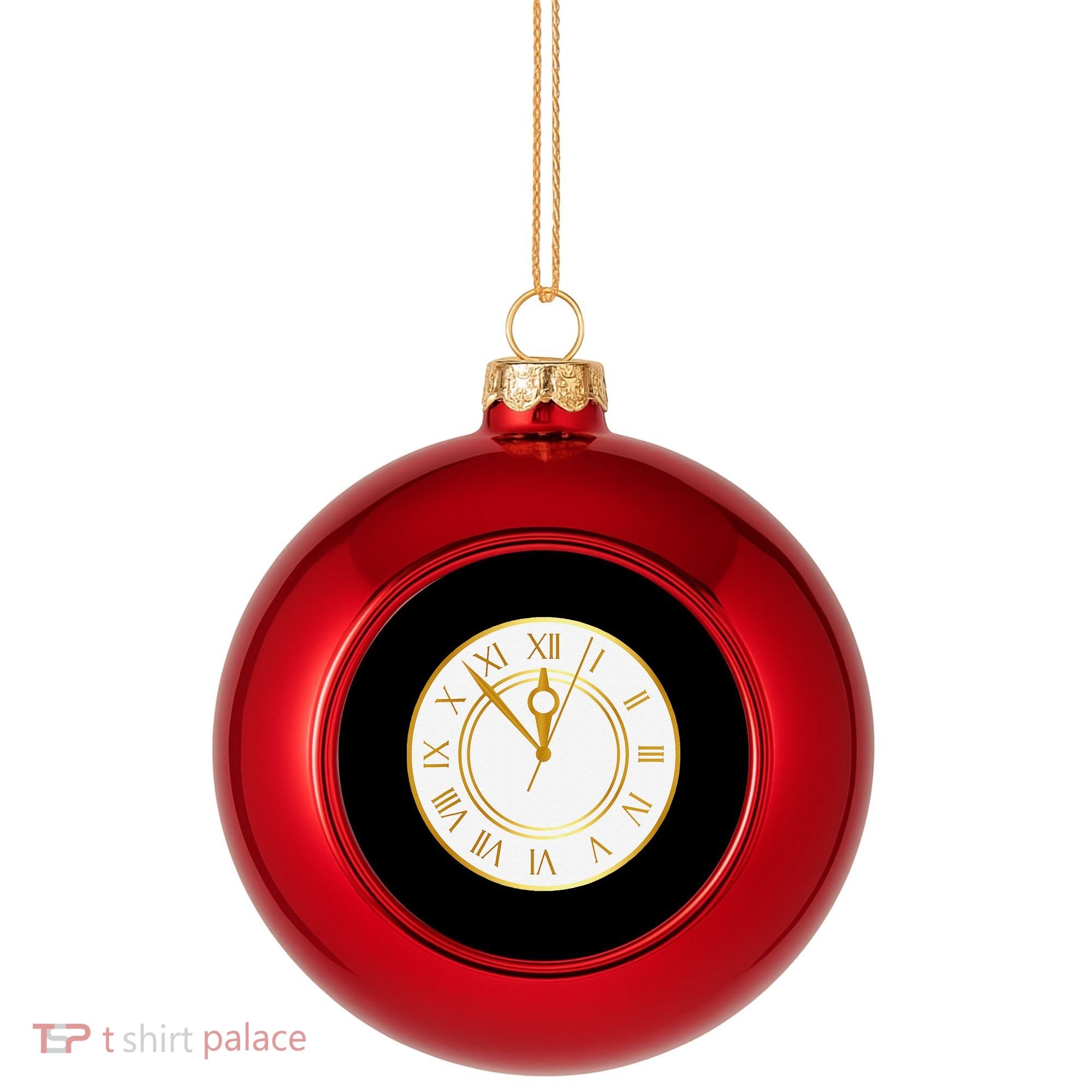 New YearS Eve Clock Plastic Christmas Ball Ornament