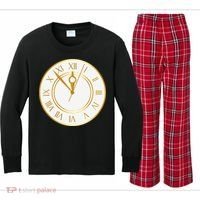 New YearS Eve Clock Kids Long Sleeve Plaid Pajama Set thumb 0