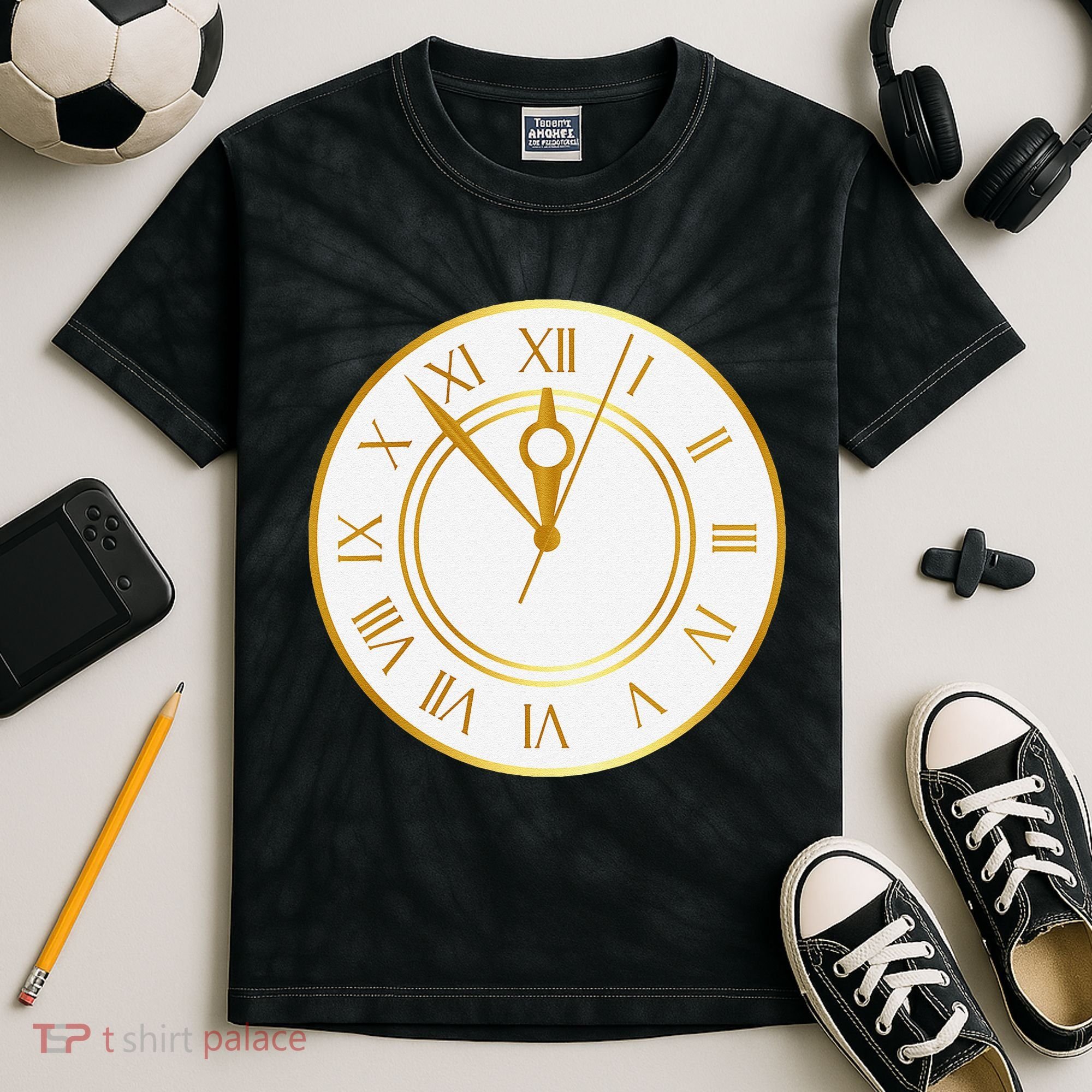 New YearS Eve Clock Kids Tie-Dye T-Shirt