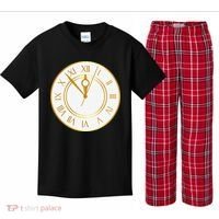 New YearS Eve Clock Kids Plaid Pajama Set thumb 0