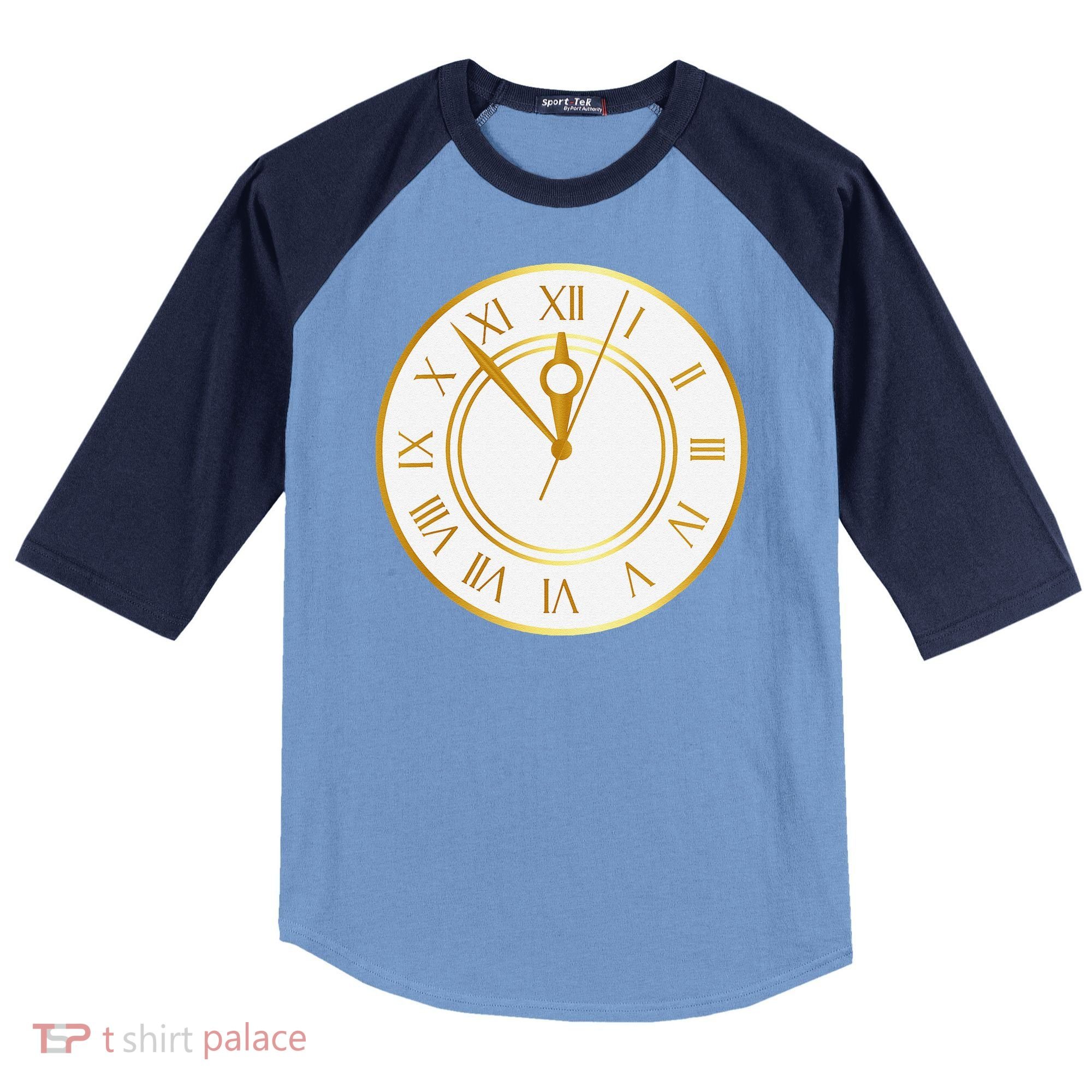 New YearS Eve Clock Raglan Baseball Sleeve Shirt