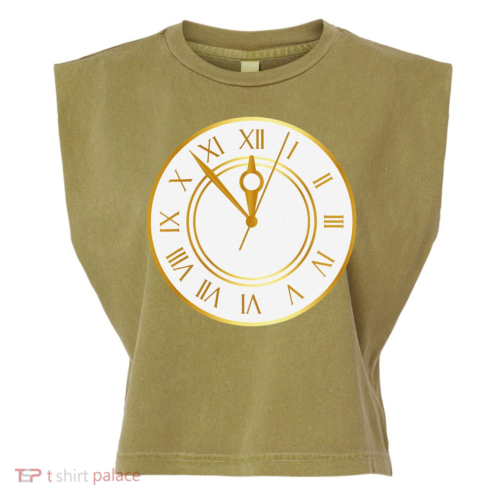 New YearS Eve Clock Garment-Dyed Women's Muscle Tee
