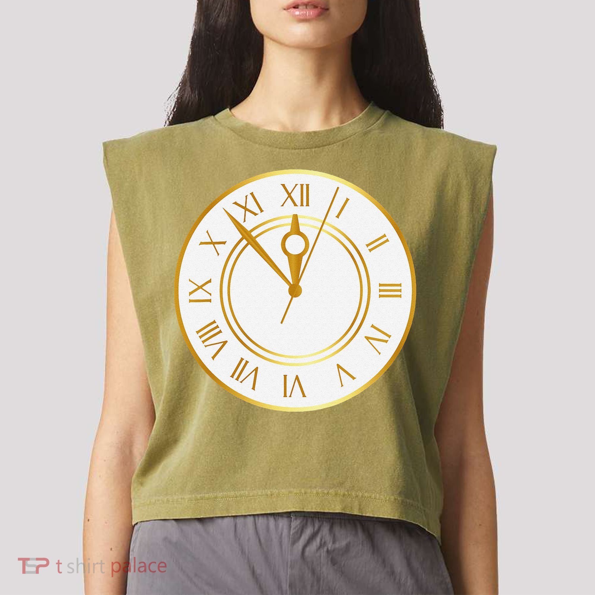 New YearS Eve Clock Garment-Dyed Women's Muscle Tee