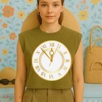 New YearS Eve Clock Garment-Dyed Women's Muscle Tee thumb 4
