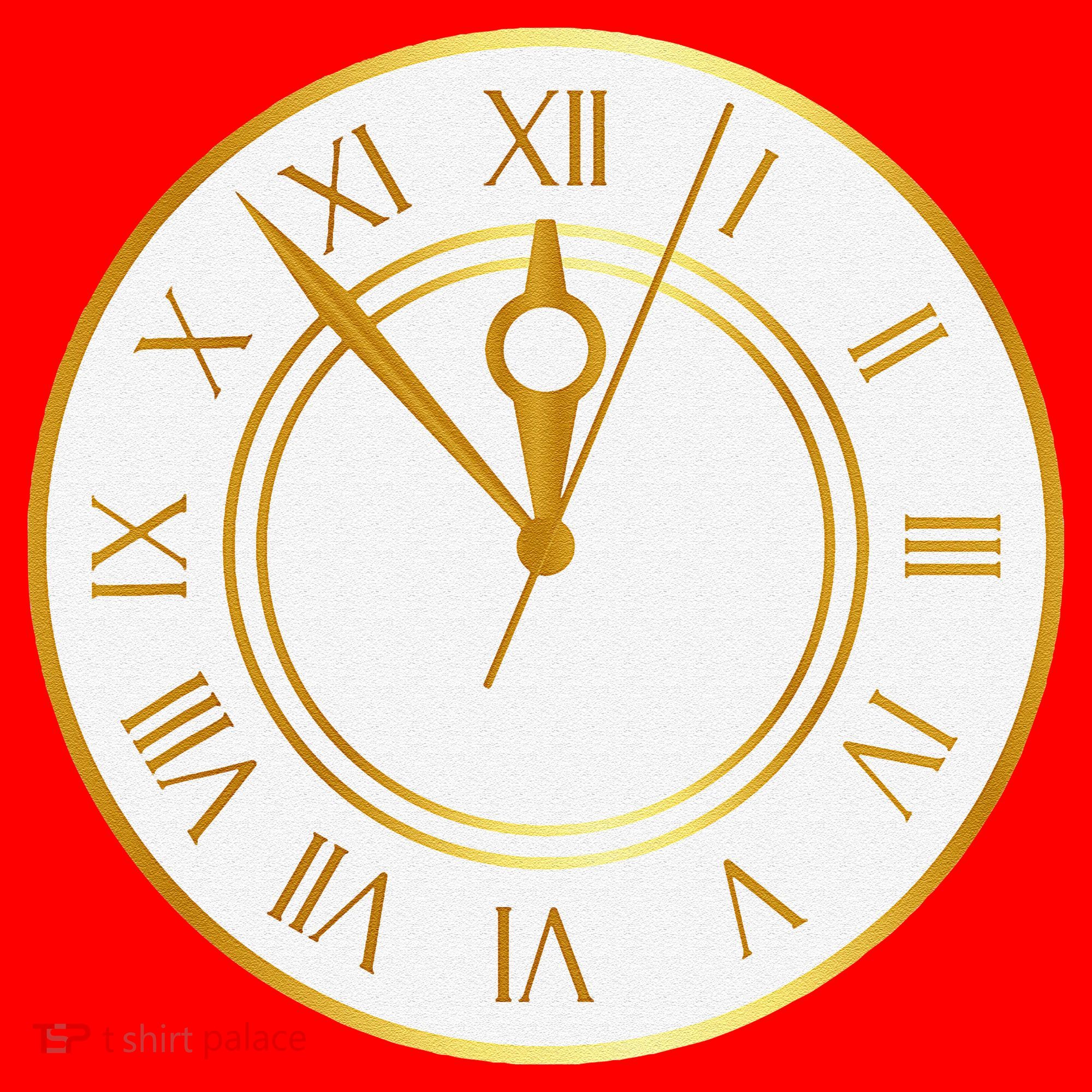 New YearS Eve Clock Santa Hat