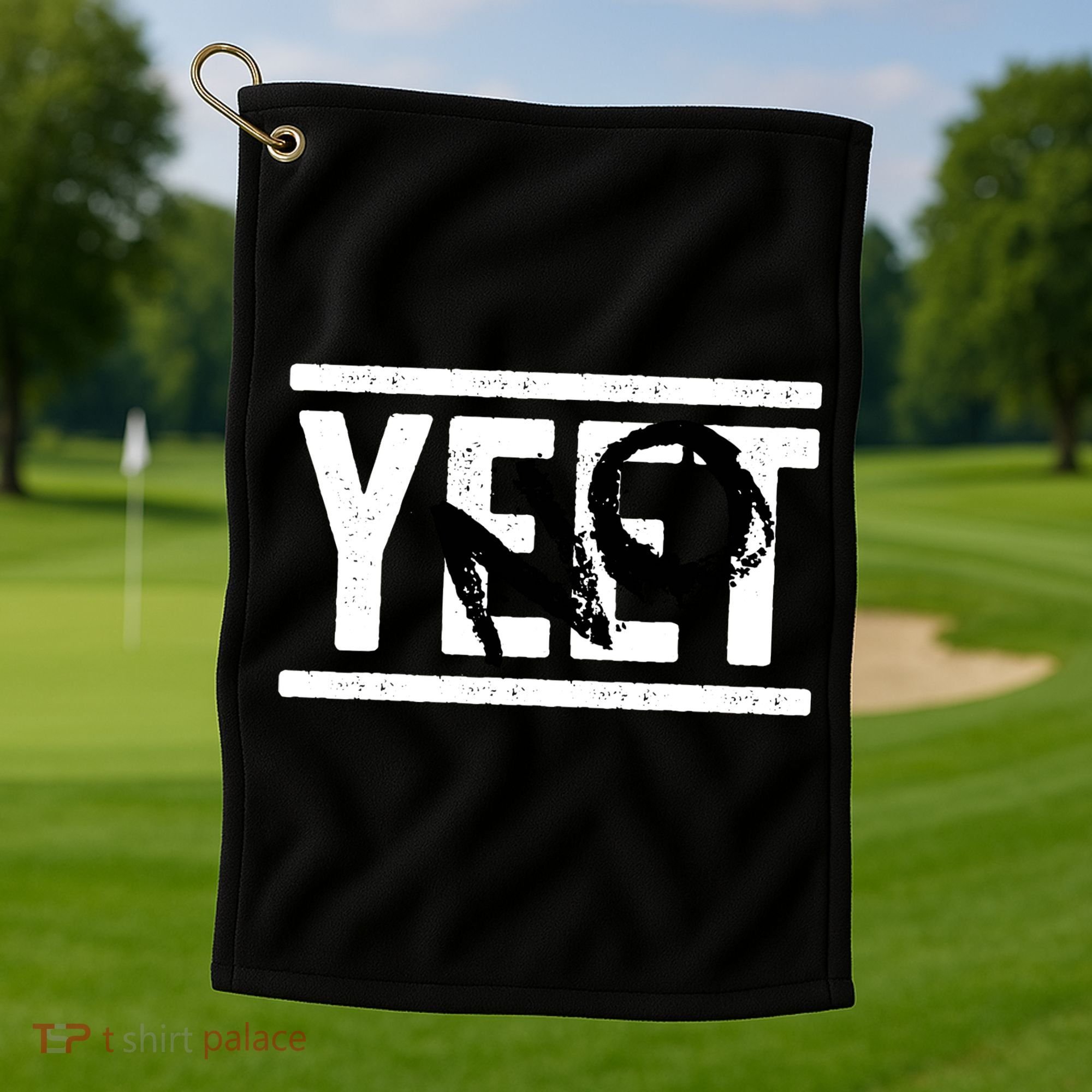 No Yeet Funny Retro Text Golf Towel