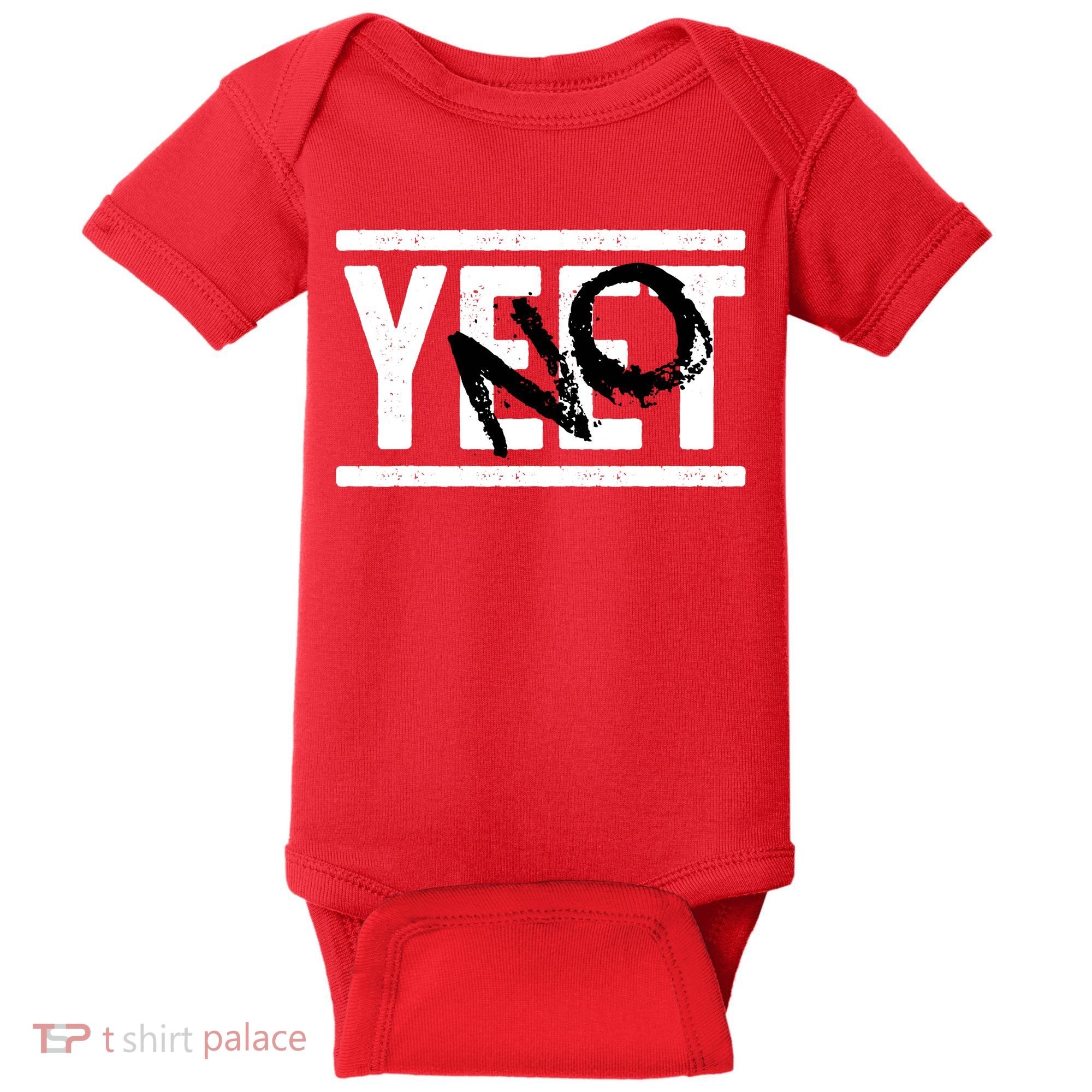 No Yeet Funny Retro Text Baby Bodysuit