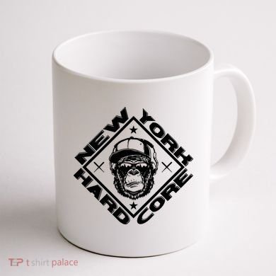 New York Hardcore Monkey Is Worldwide Nyhc Punks Not Dead Coffee Mug back