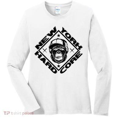 New York Hardcore Monkey Is Worldwide Nyhc Punks Not Dead Women's Long Sleeve Shirt