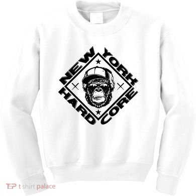 New York Hardcore Monkey Is Worldwide Nyhc Punks Not Dead Kids Sweatshirt