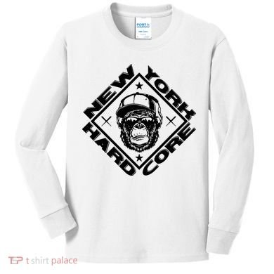 New York Hardcore Monkey Is Worldwide Nyhc Punks Not Dead Kids Long Sleeve Shirt