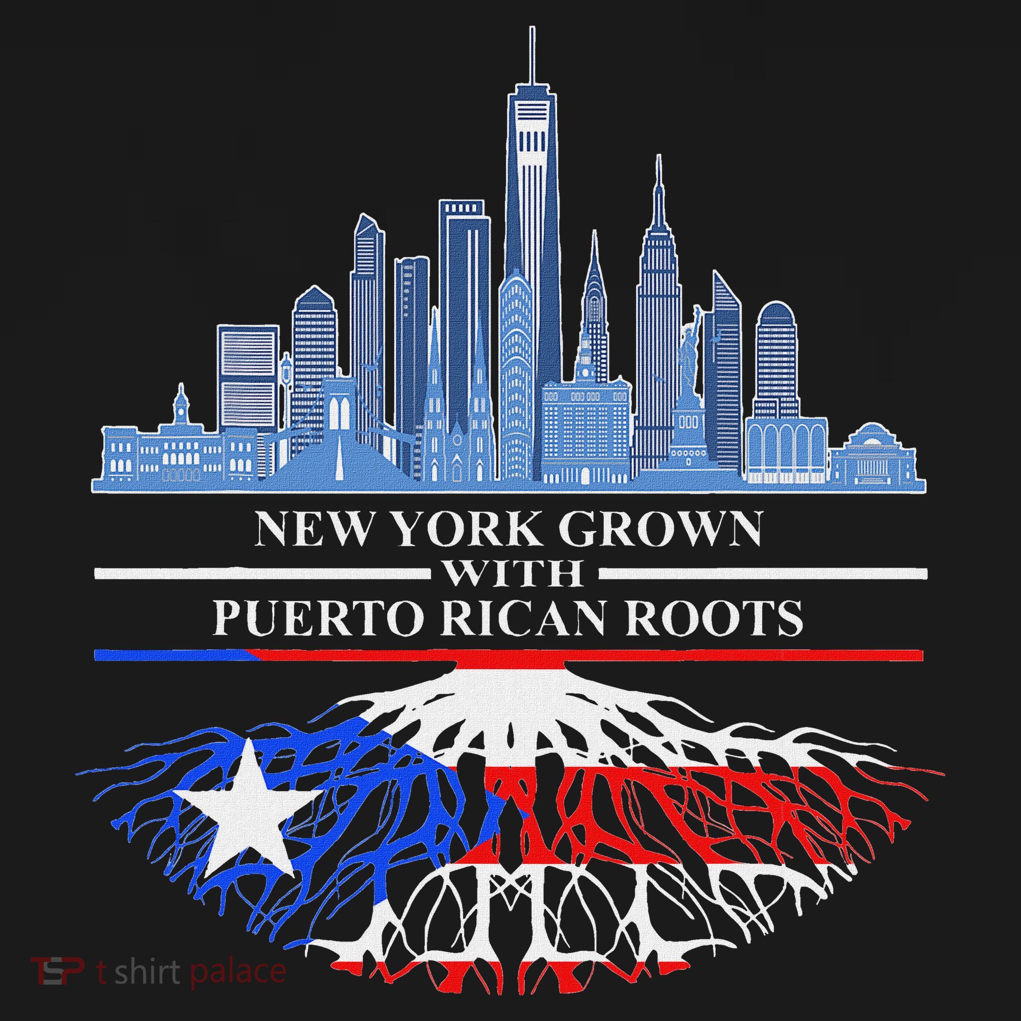 New Yorker Half Puerto Rican New York City Puerto Rico Flag T-Shirt
