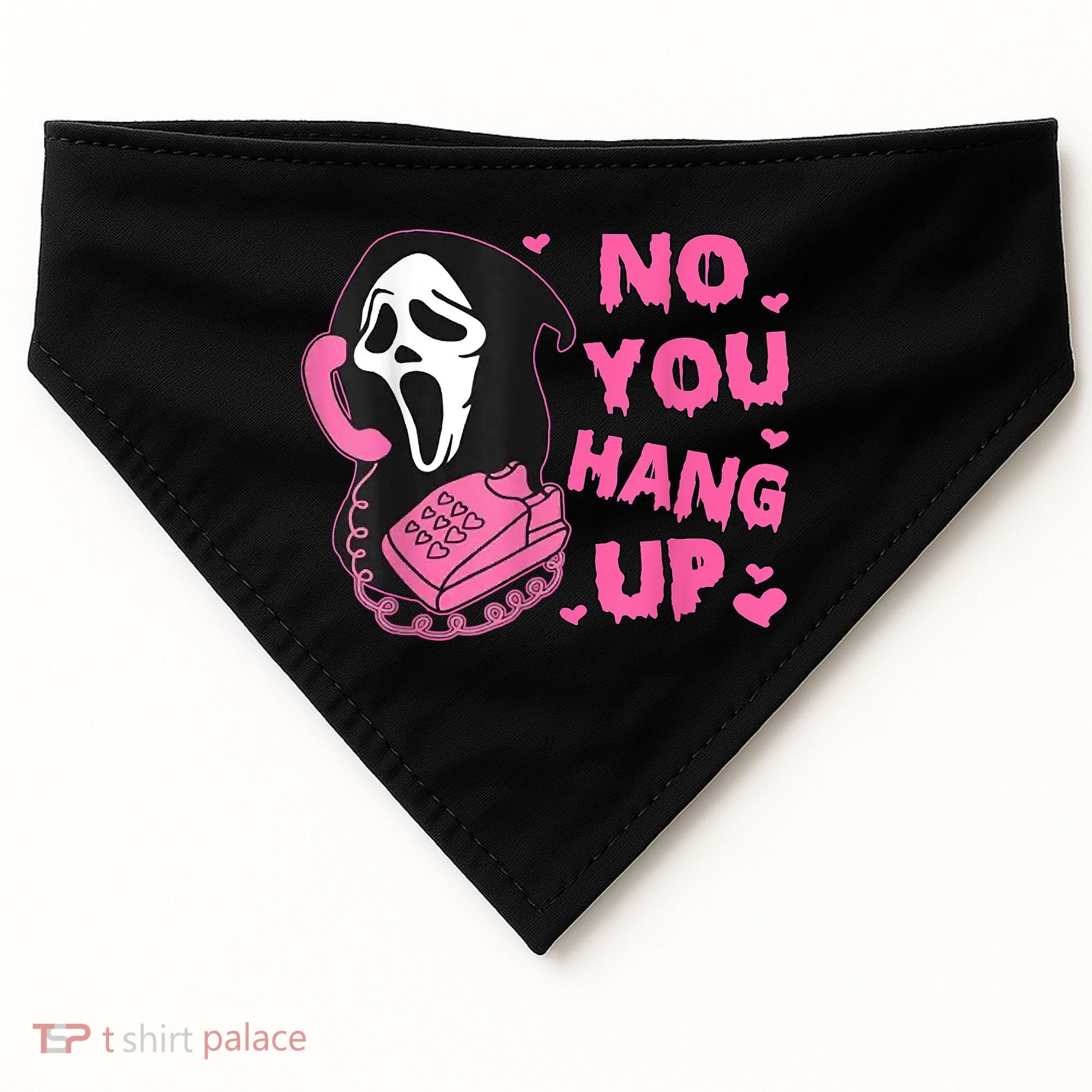 No You Hang Up First Ghost Calling Halloween USA-Made Doggie Bandana