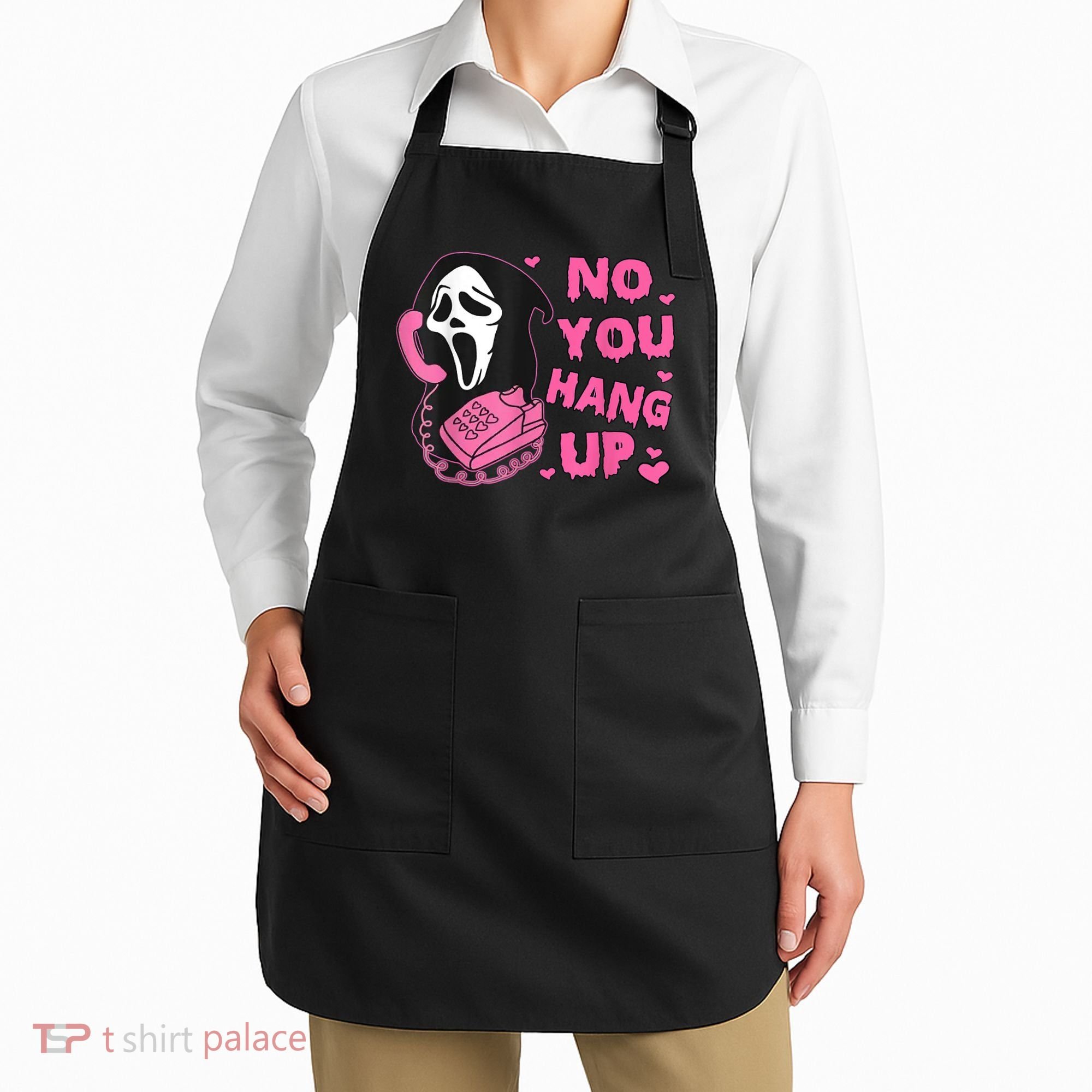 No You Hang Up First Ghost Calling Halloween Apron