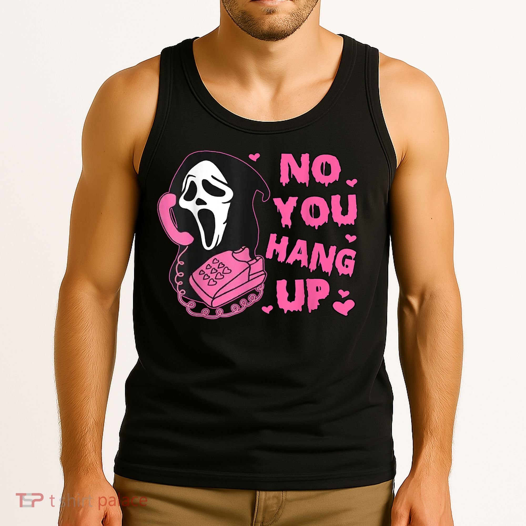No You Hang Up First Ghost Calling Halloween Tank Top