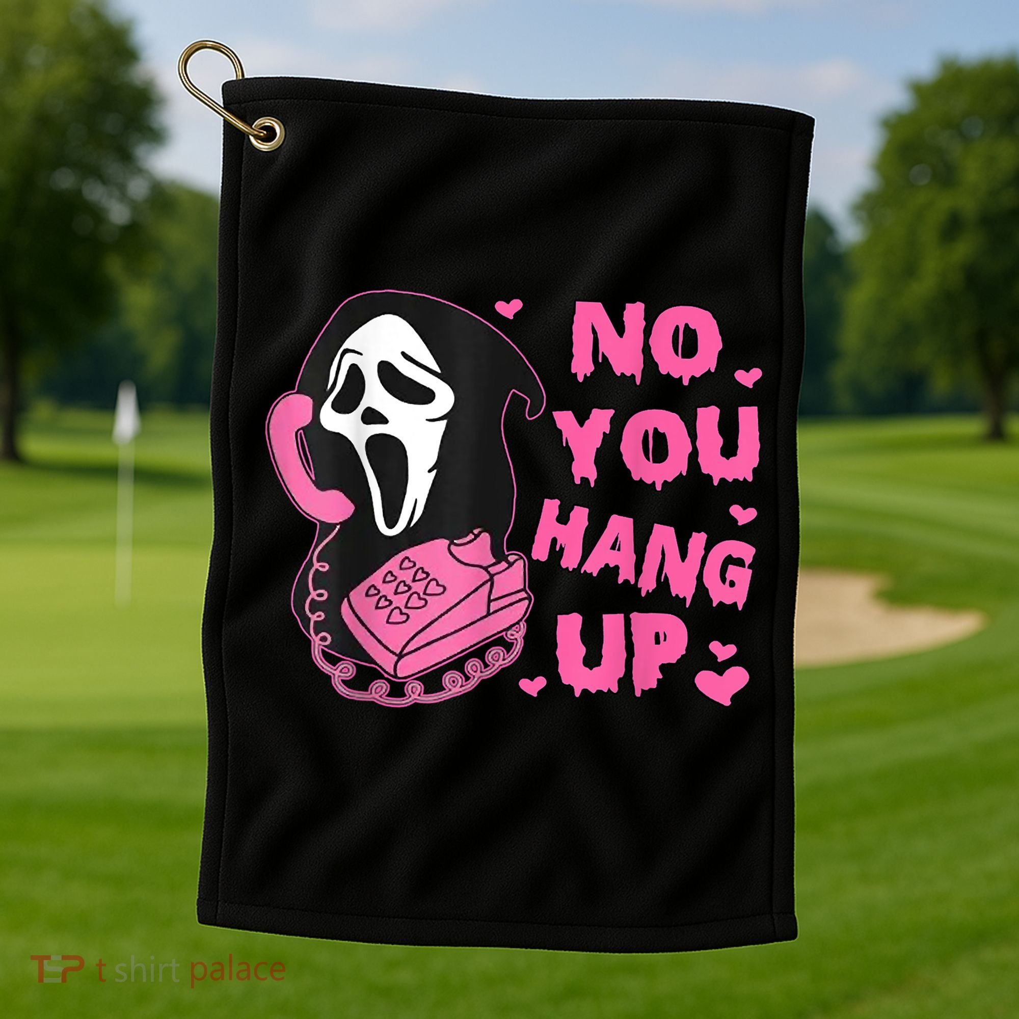 No You Hang Up First Ghost Calling Halloween Golf Towel