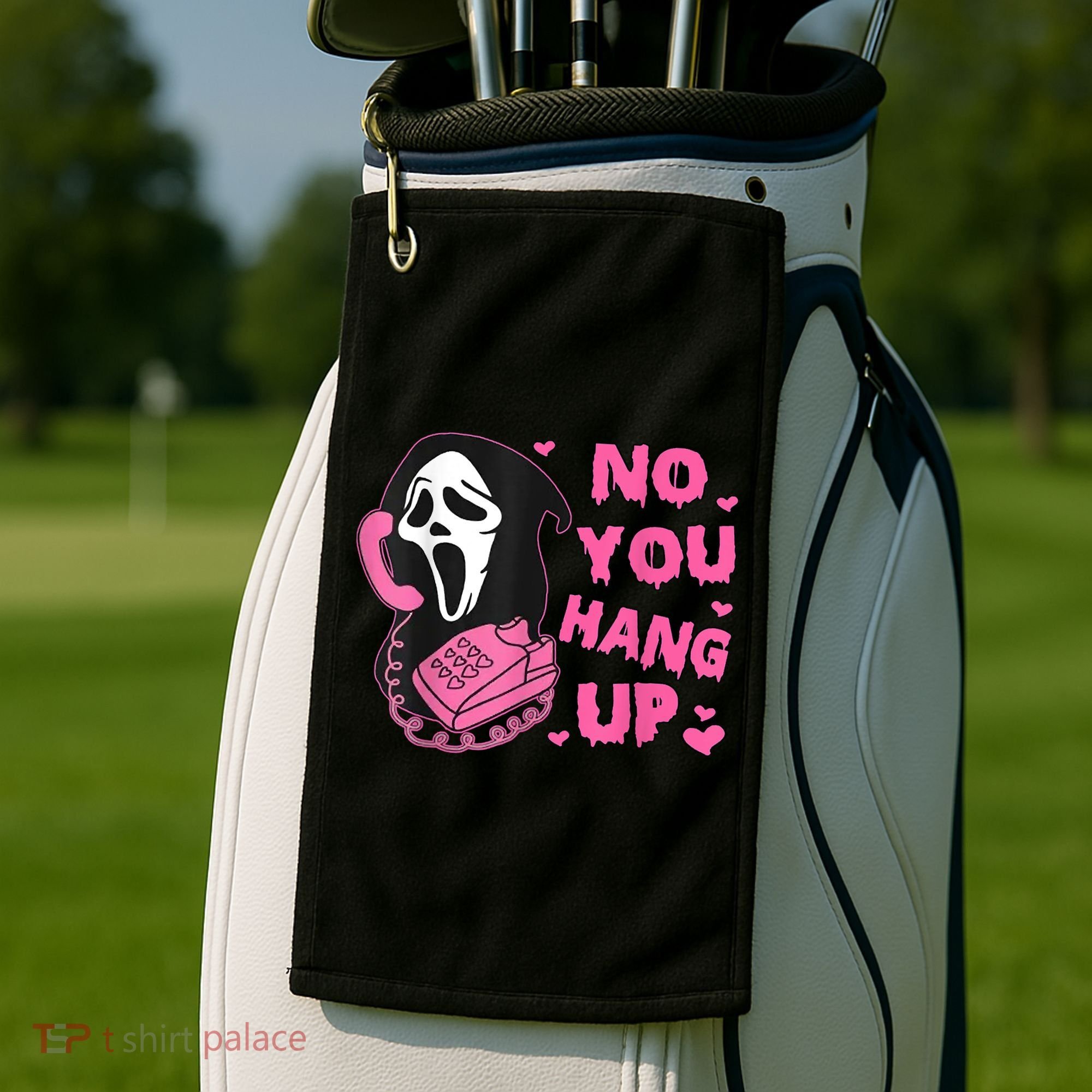 No You Hang Up First Ghost Calling Halloween Golf Towel