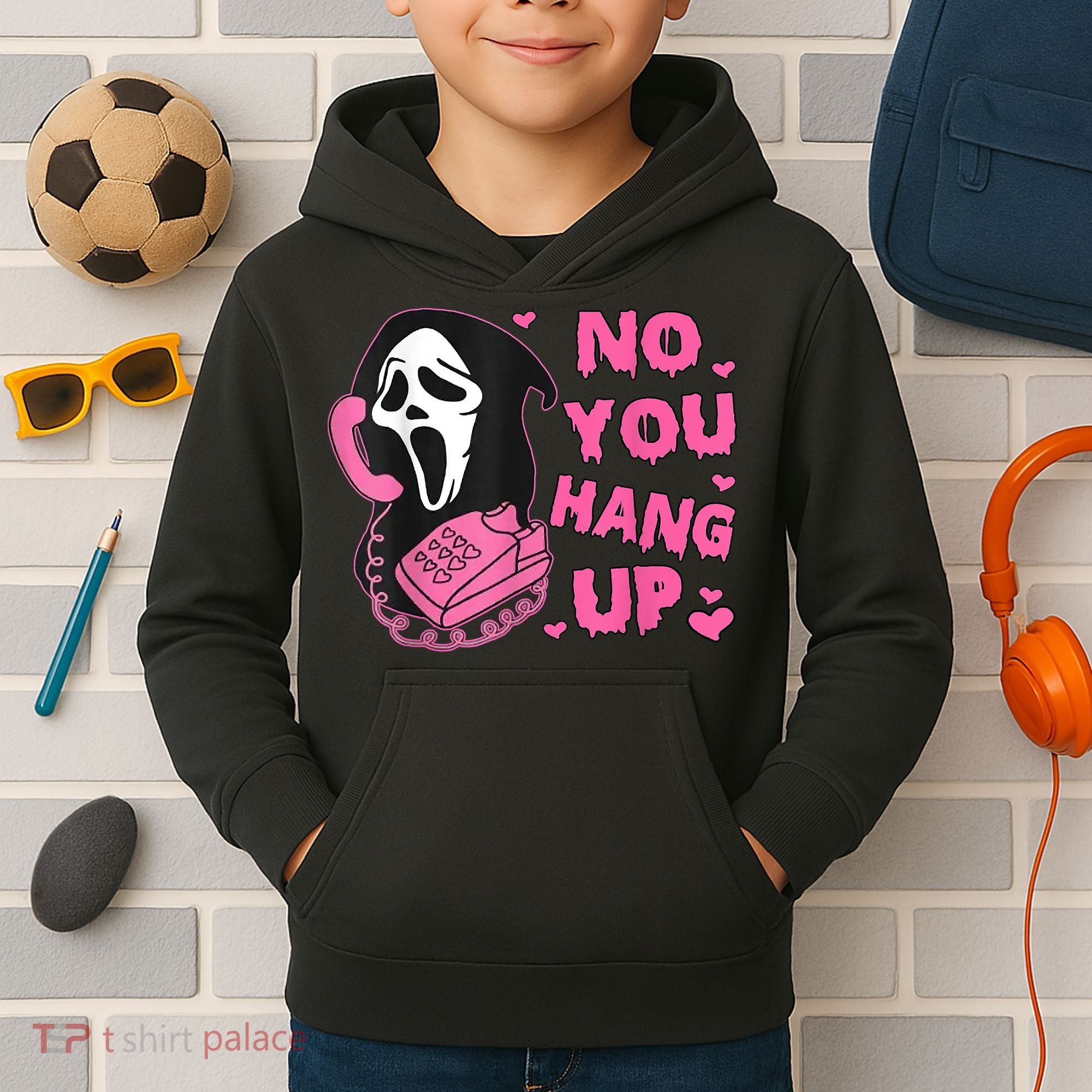 No You Hang Up First Ghost Calling Halloween Kids Hoodie