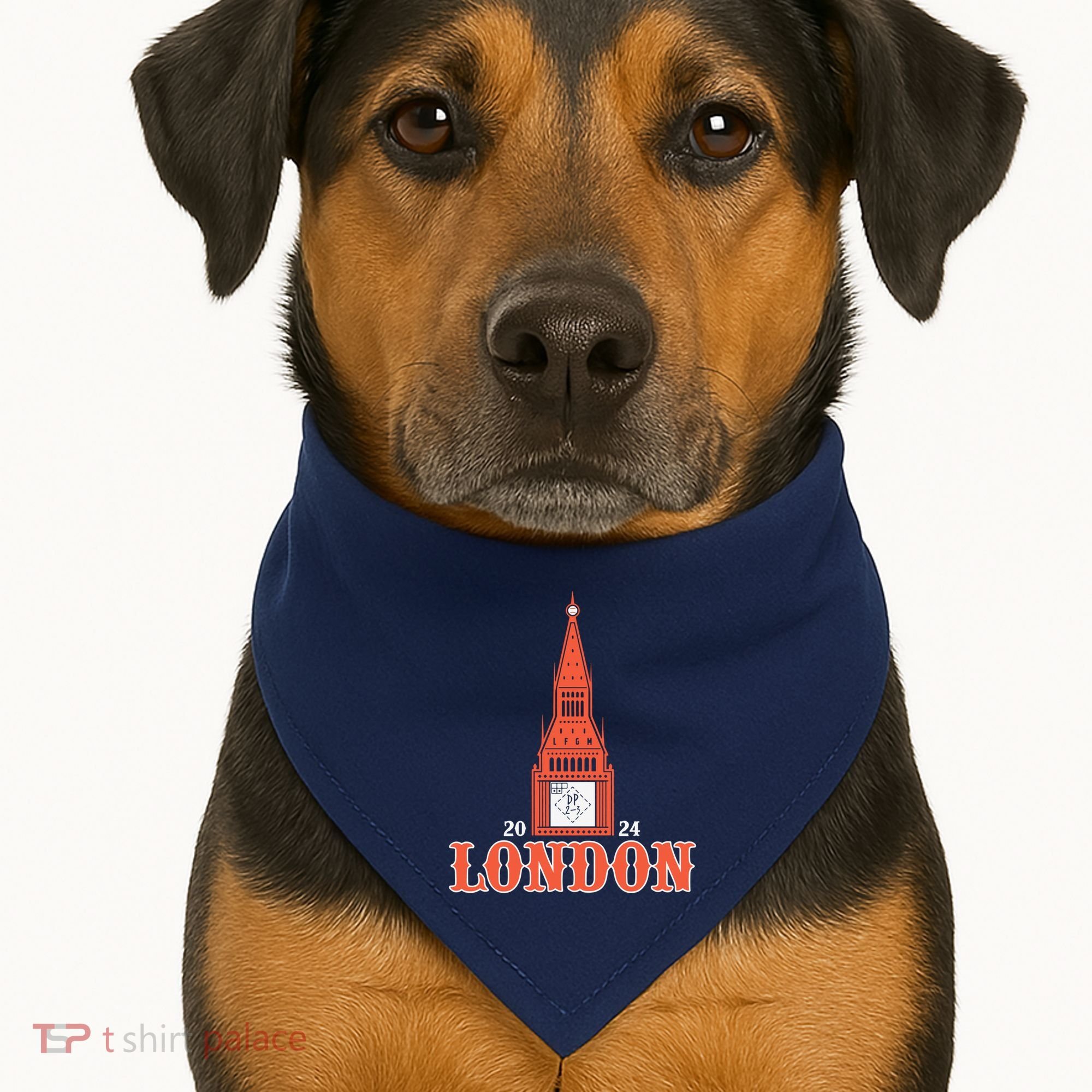 New York London Clock Tower USA-Made Doggie Bandana