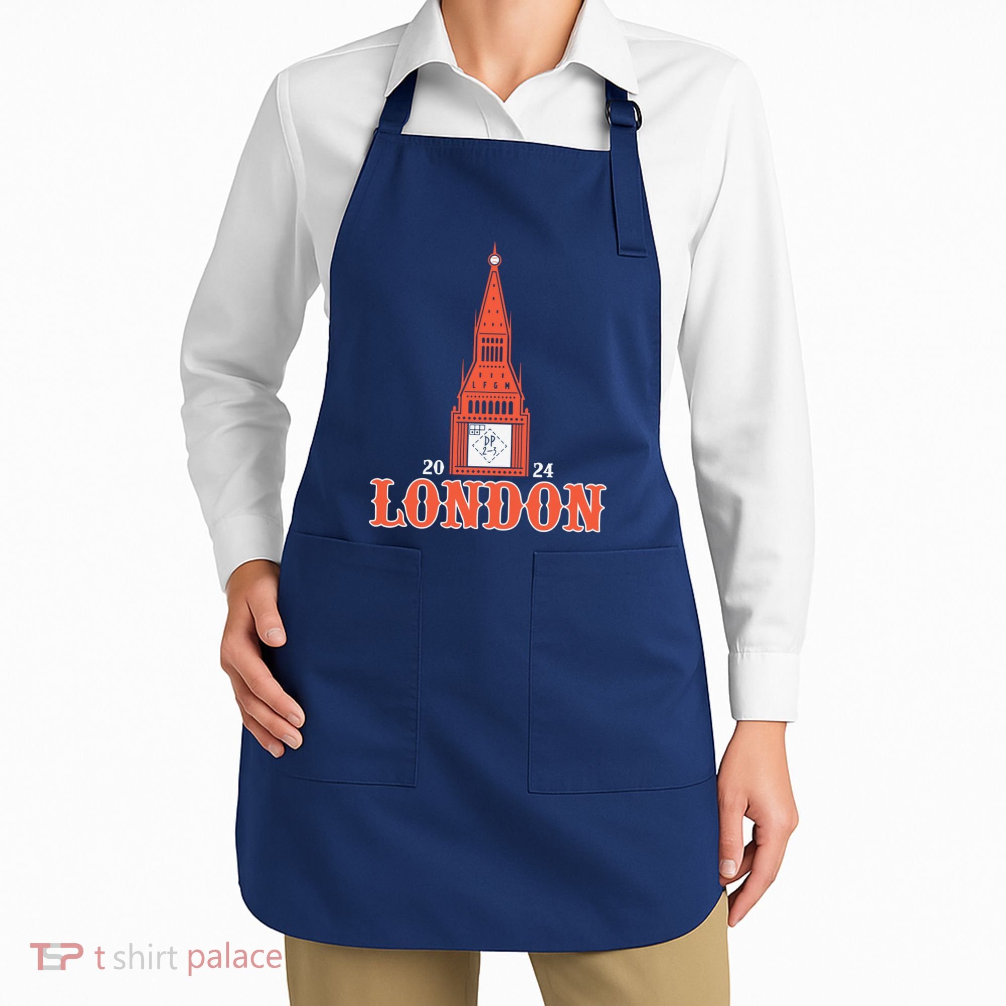 New York London Clock Tower Apron