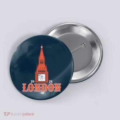 New York London Clock Tower Button