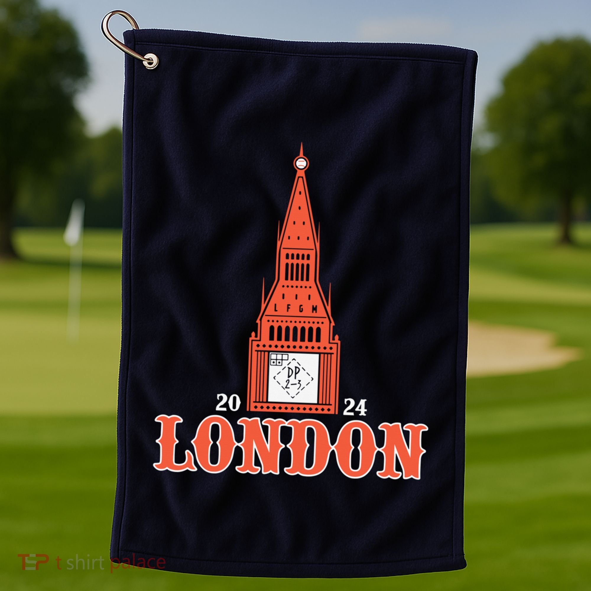 New York London Clock Tower Golf Towel