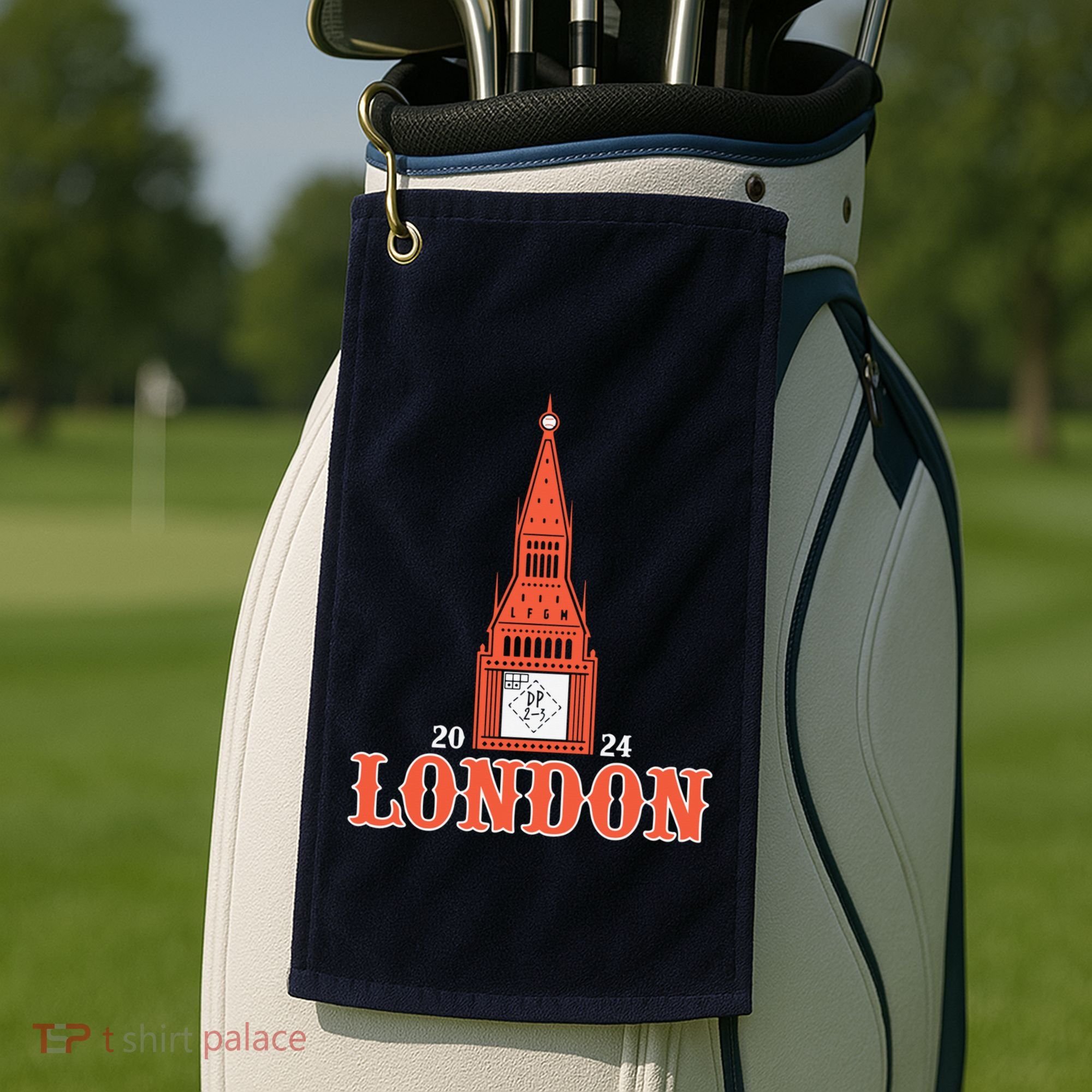 New York London Clock Tower Golf Towel