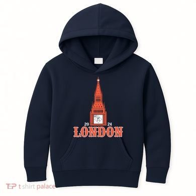 New York London Clock Tower Kids Hoodie
