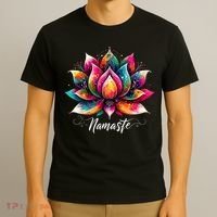 Namaste Yoga Lotus Flower Meditaton Zen Bohemian T-Shirt thumb 3