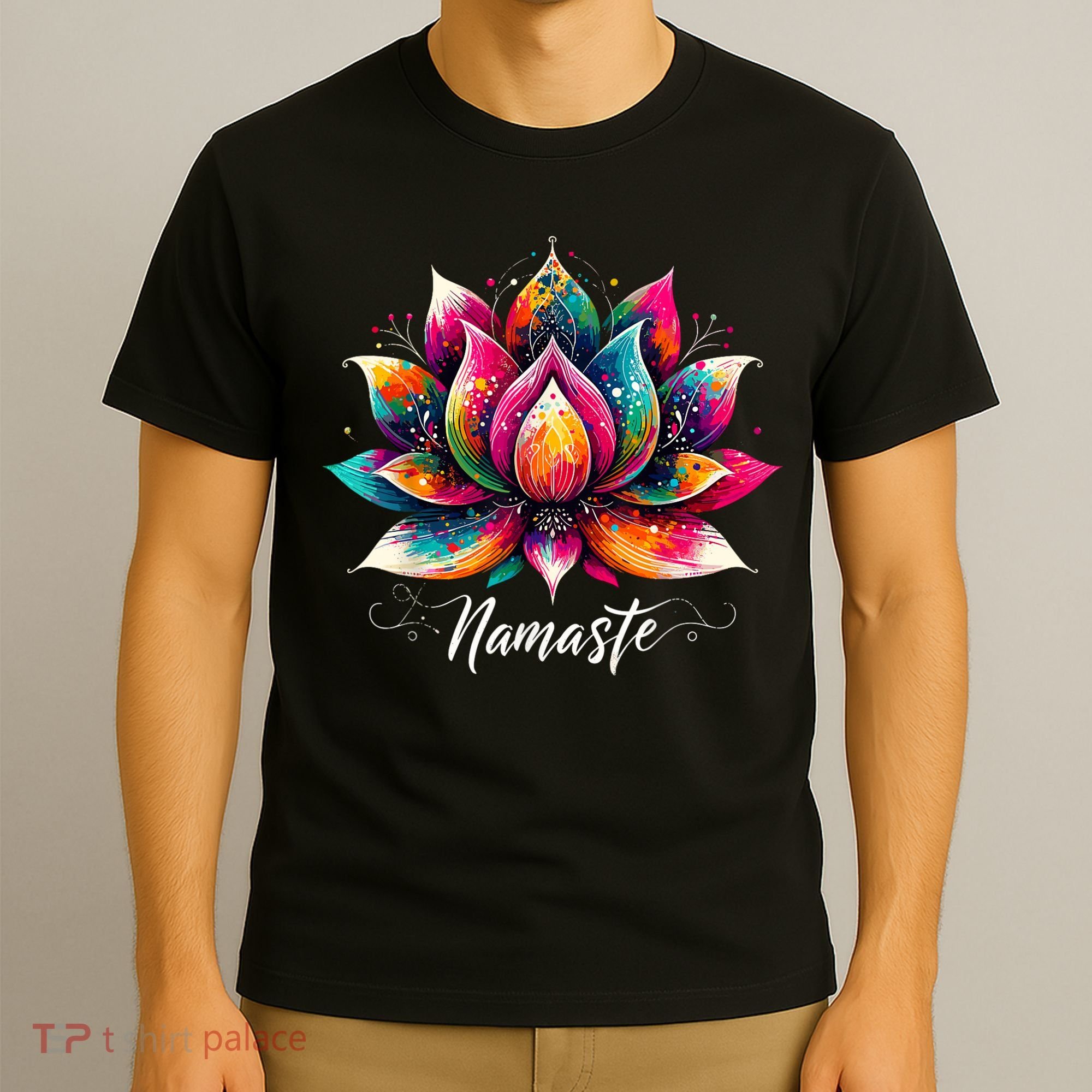 Namaste Yoga Lotus Flower Meditaton Zen Bohemian T-Shirt