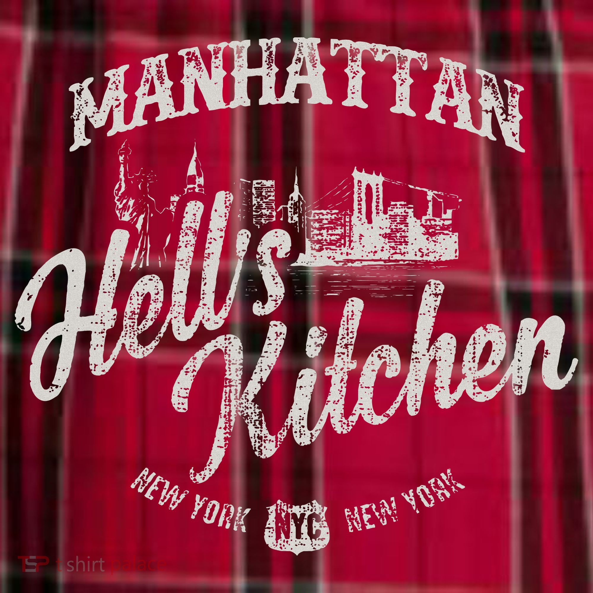 New York Manhattan Hells Kitchen Women's Flannel Plaid Pajama Pants