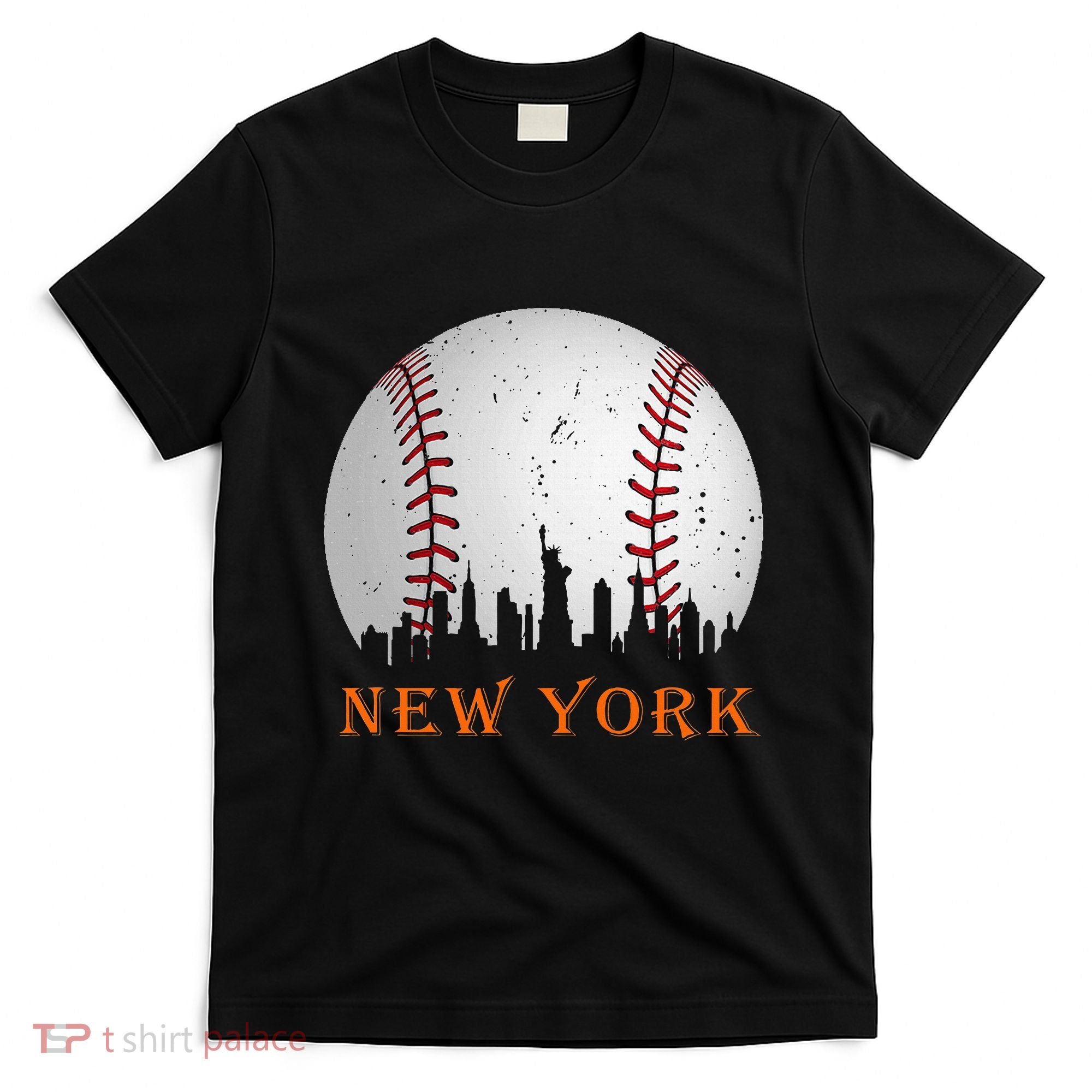 New York Ny Skyline Baseball Vintage Met T-Shirt