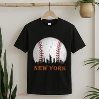 New York Ny Skyline Baseball Vintage Met T-Shirt thumb 2