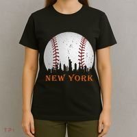 New York Ny Skyline Baseball Vintage Met T-Shirt thumb 4
