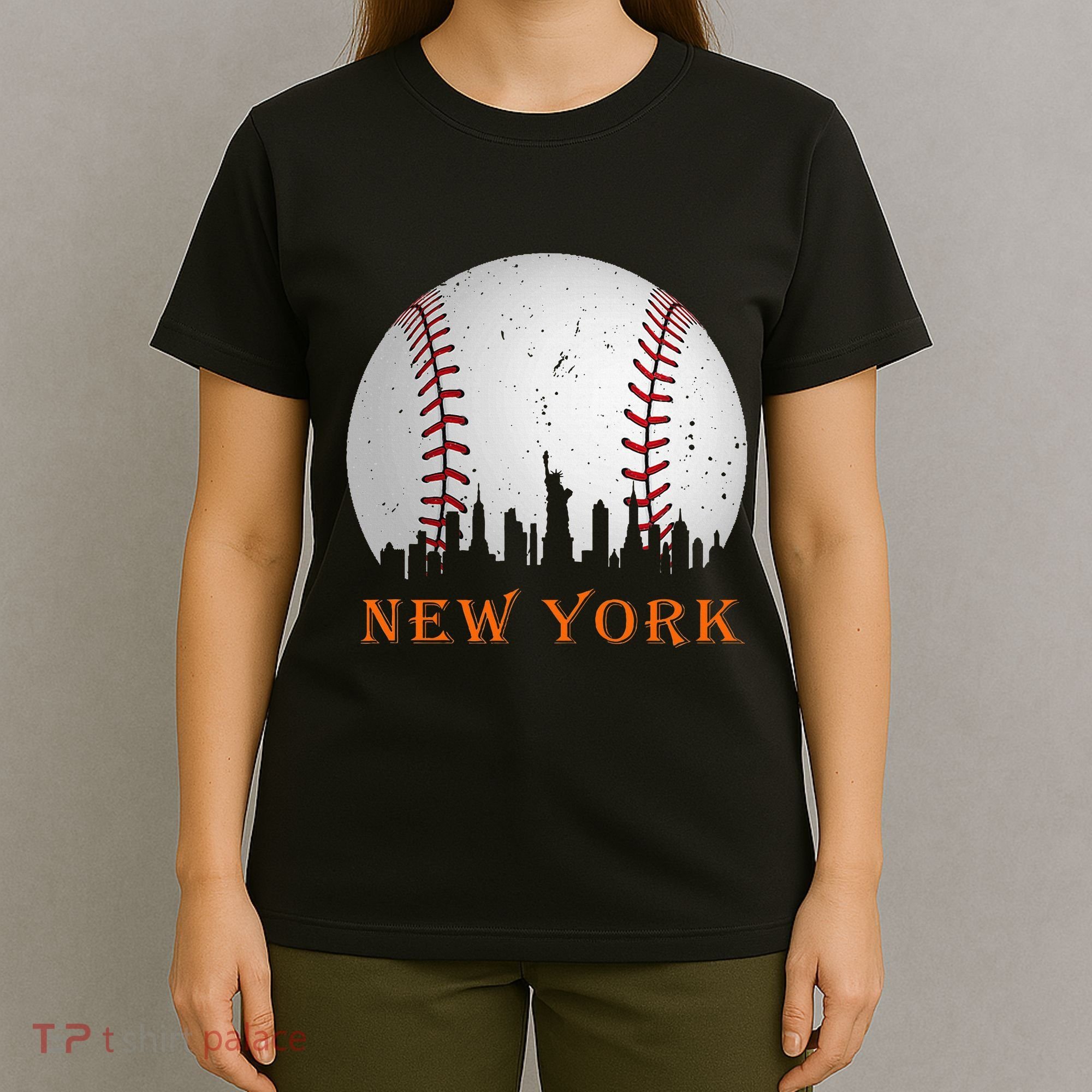 New York Ny Skyline Baseball Vintage Met T-Shirt